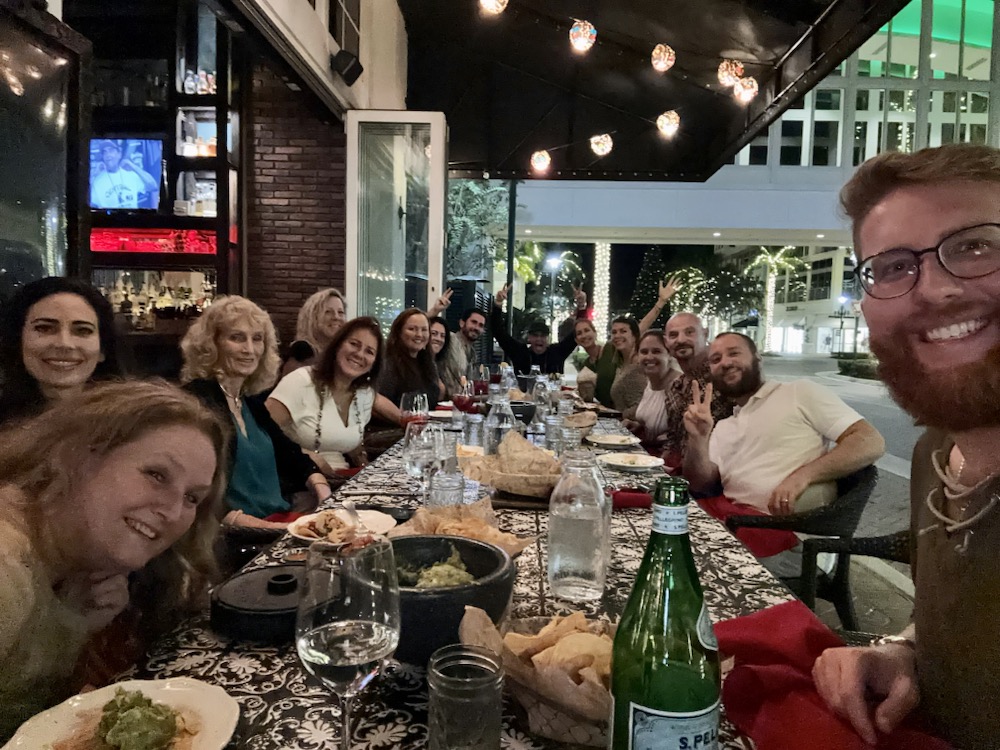 Evening patio dinner with guests